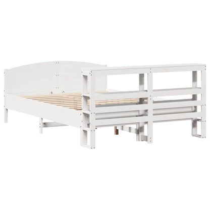 vidaXL Bed Frame without Mattress White 150x200 cm King Size Solid Wood Pine