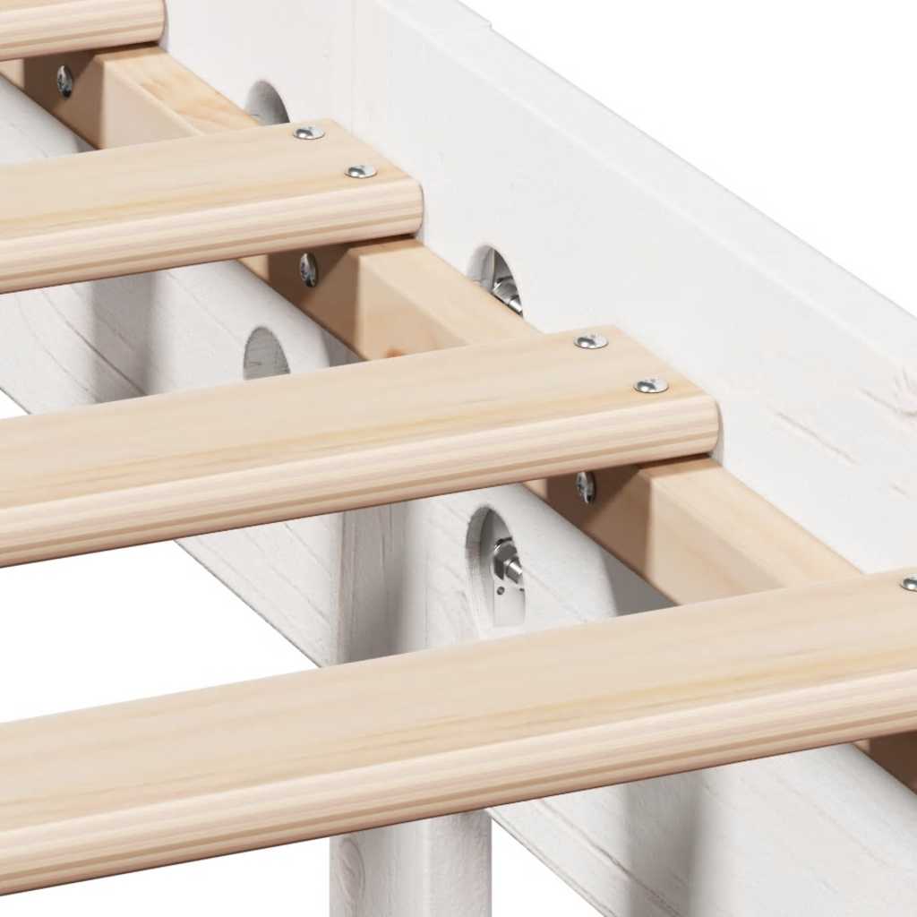 vidaXL Bed Frame without Mattress White 150x200 cm King Size Solid Wood Pine