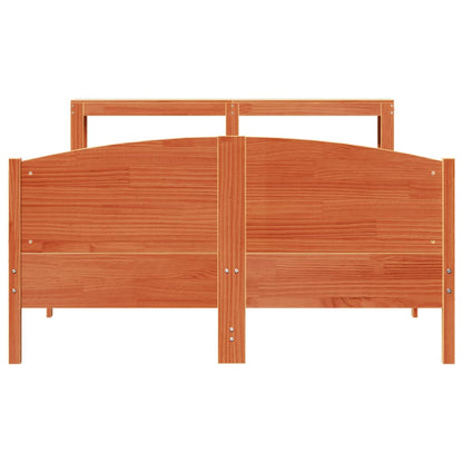 vidaXL Bed Frame without Mattress Wax Brown 150x200 cm King Size Solid Wood Pine