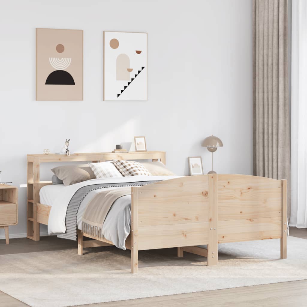 vidaXL Bed Frame without Mattress 140x200 cm Solid Wood Pine