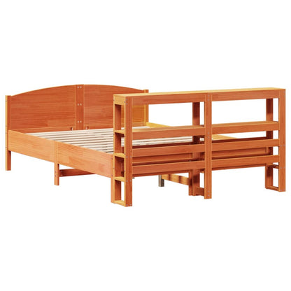 vidaXL Bed Frame without Mattress Wax Brown 140x200 cm Solid Wood Pine