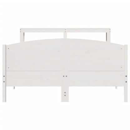 vidaXL Bed Frame without Mattress White 135x190 cm Double Solid Wood Pine