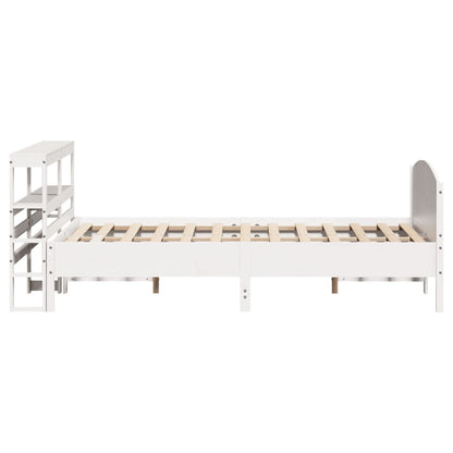 vidaXL Bed Frame without Mattress White 135x190 cm Double Solid Wood Pine
