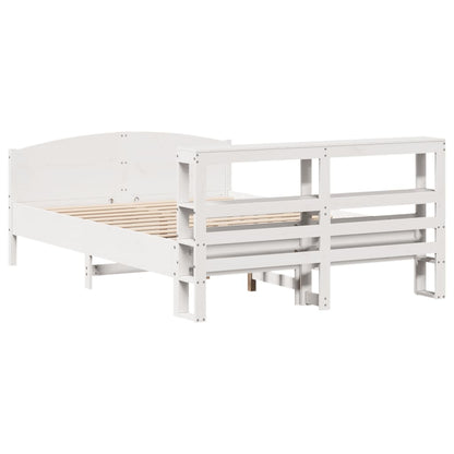 vidaXL Bed Frame without Mattress White 135x190 cm Double Solid Wood Pine