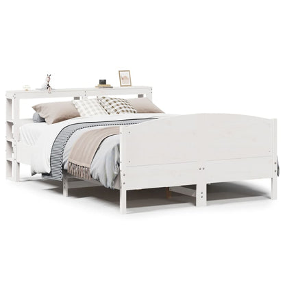 vidaXL Bed Frame without Mattress White 120x190 cm Small Double Solid Wood Pine