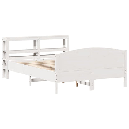vidaXL Bed Frame without Mattress White 120x190 cm Small Double Solid Wood Pine
