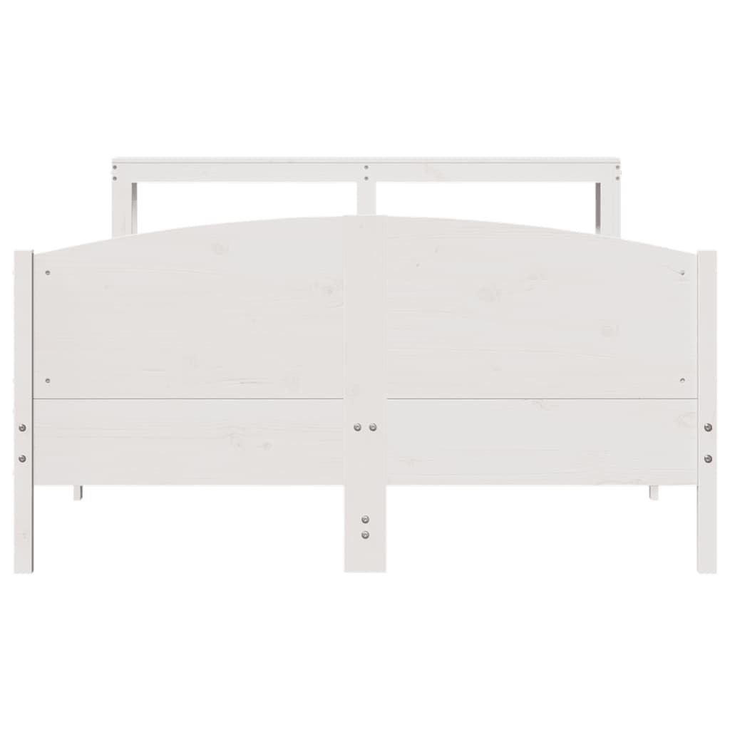 vidaXL Bed Frame without Mattress White 120x190 cm Small Double Solid Wood Pine