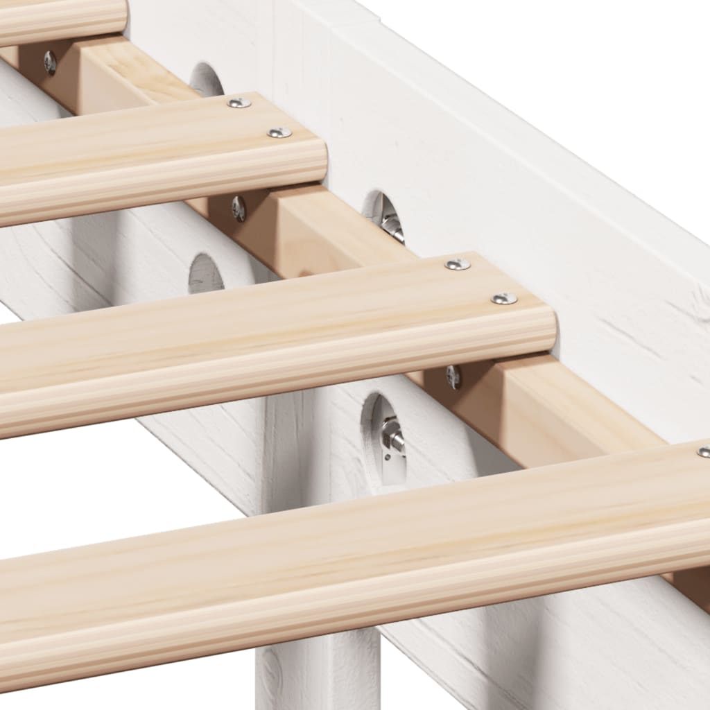 vidaXL Bed Frame without Mattress White 120x190 cm Small Double Solid Wood Pine