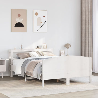 vidaXL Bed Frame without Mattress White 120x190 cm Small Double Solid Wood Pine