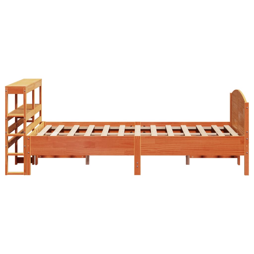 vidaXL Bed Frame without Mattress Wax Brown 120x190 cm Small Double Solid Wood Pine
