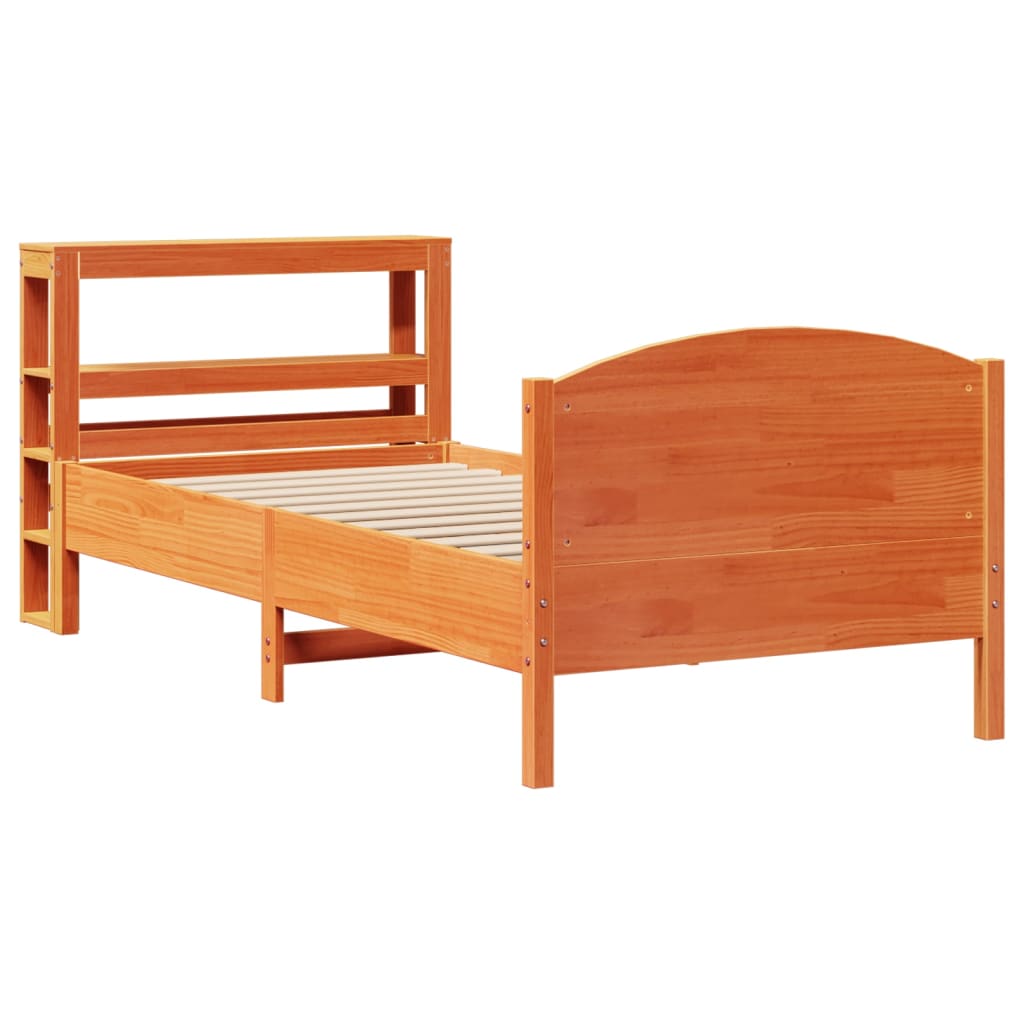 vidaXL Bed Frame without Mattress Wax Brown 100x200 cm Solid Wood Pine
