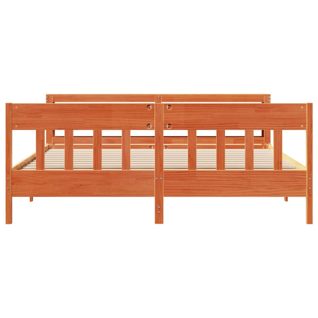 vidaXL Bed Frame without Mattress Wax Brown 200x200 cm Solid Wood Pine