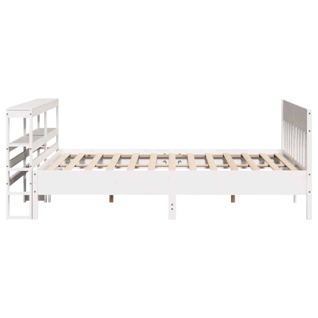 vidaXL Bed Frame without Mattress White 180x200 cm Super King Solid Wood Pine