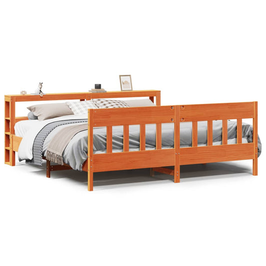 vidaXL Bed Frame without Mattress Wax Brown 180x200 cm Super King Solid Wood Pine