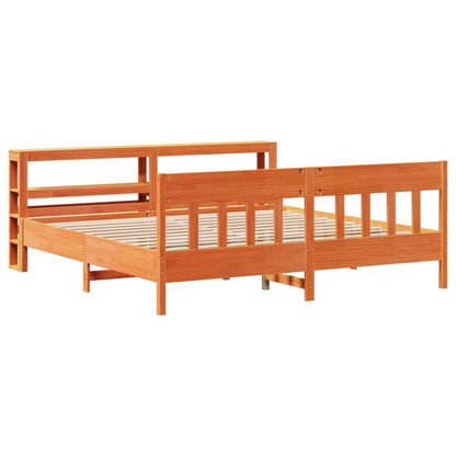 vidaXL Bed Frame without Mattress Wax Brown 180x200 cm Super King Solid Wood Pine