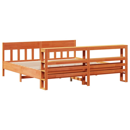 vidaXL Bed Frame without Mattress Wax Brown 180x200 cm Super King Solid Wood Pine