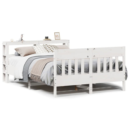 vidaXL Bed Frame without Mattress White 140x200 cm Solid Wood Pine
