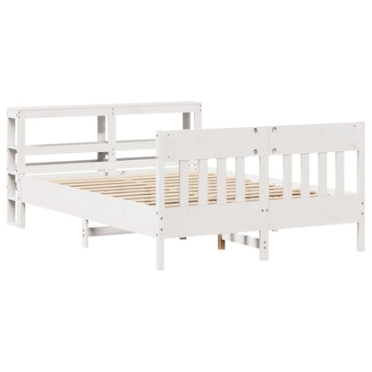 vidaXL Bed Frame without Mattress White 120x200 cm Solid Wood Pine