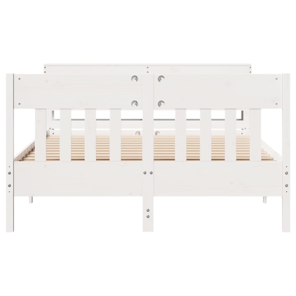 vidaXL Bed Frame without Mattress White 120x200 cm Solid Wood Pine