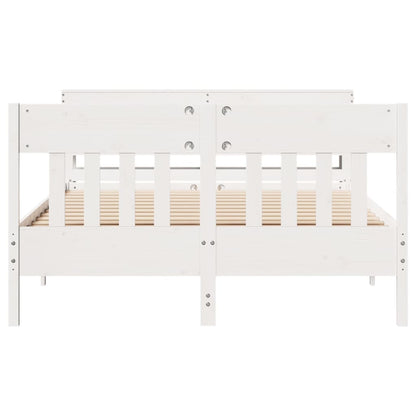 vidaXL Bed Frame without Mattress White 120x200 cm Solid Wood Pine