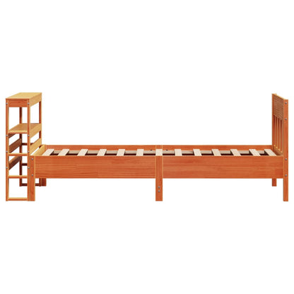 vidaXL Bed Frame without Mattress Wax Brown 100x200 cm Solid Wood Pine