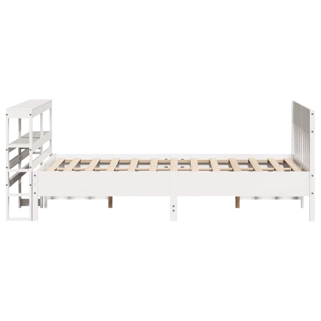 vidaXL Bed Frame without Mattress White 135x190 cm Double Solid Wood Pine