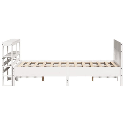 vidaXL Bed Frame without Mattress White 135x190 cm Double Solid Wood Pine