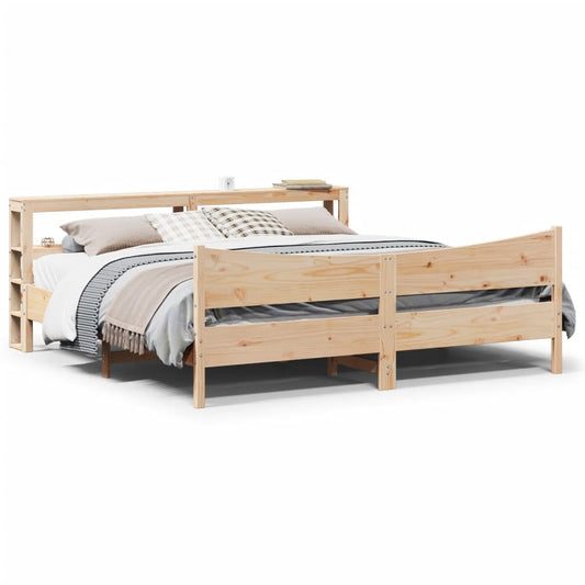 vidaXL Bed Frame with Headboard 200x200 cm Solid Wood Pine