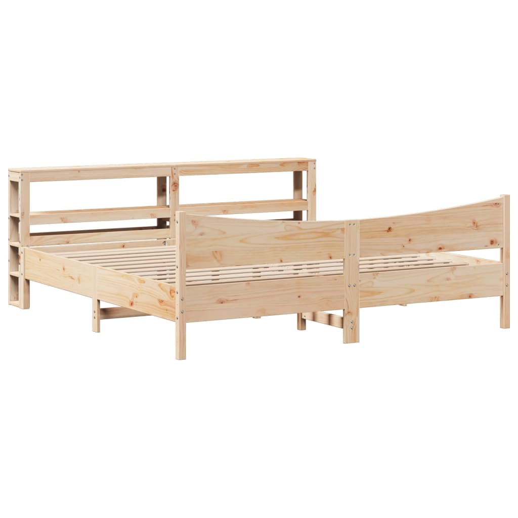 vidaXL Bed Frame with Headboard 180x200 cm Super King Solid Wood Pine