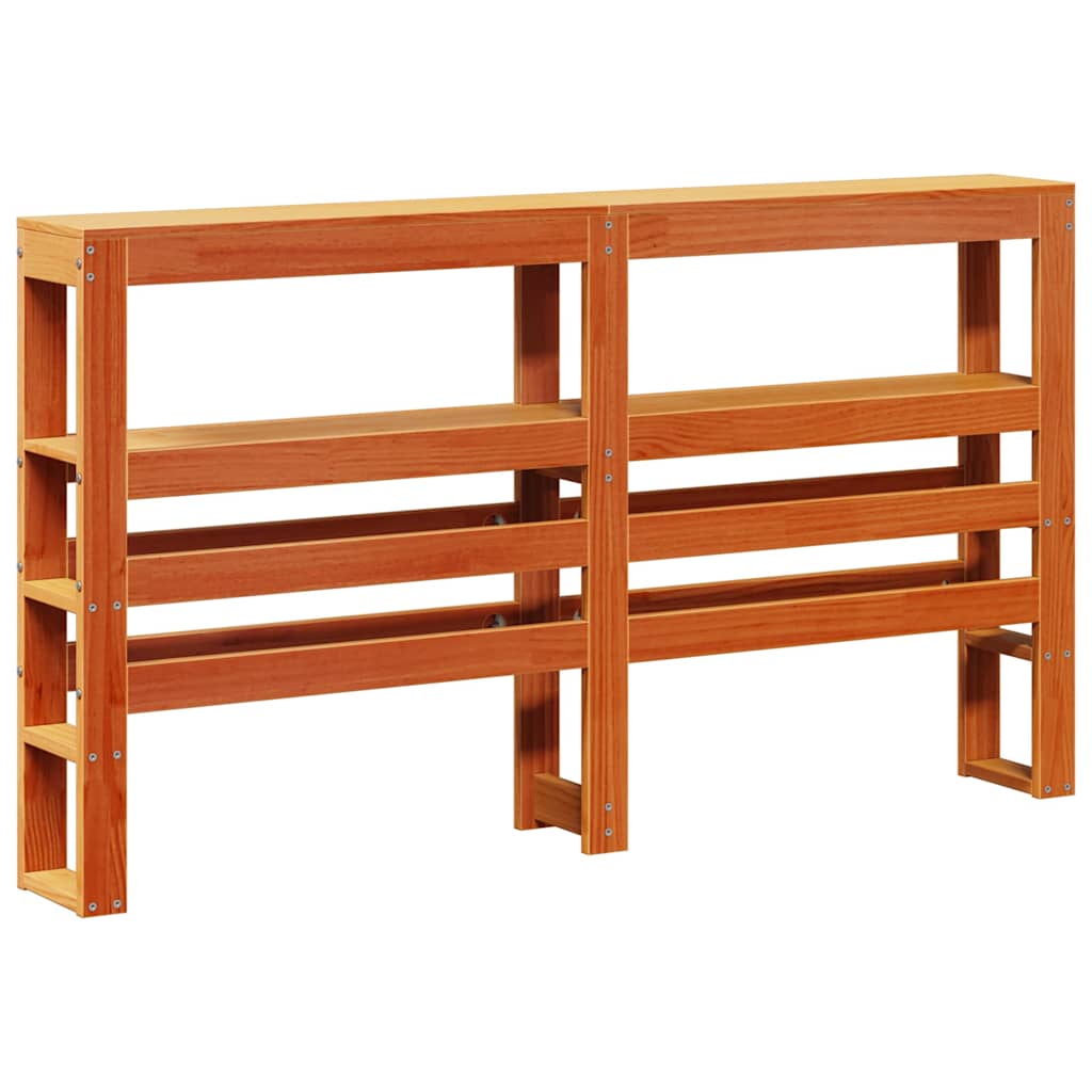 vidaXL Bed Frame with Headboard Wax Brown 150x200 cm King Size Solid Wood Pine