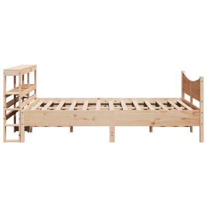 vidaXL Bed Frame with Headboard 140x200 cm Solid Wood Pine