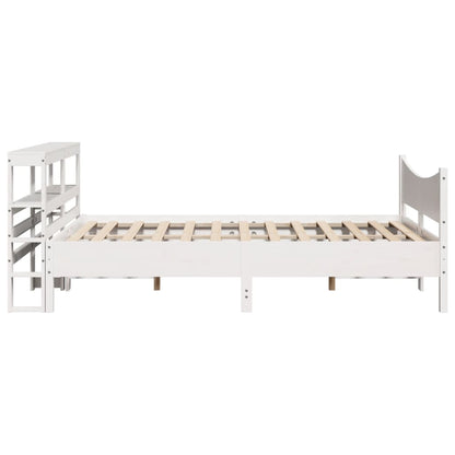 vidaXL Bed Frame with Headboard White 140x200 cm Solid Wood Pine