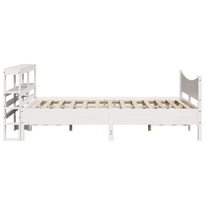 vidaXL Bed Frame with Headboard White 120x200 cm Solid Wood Pine
