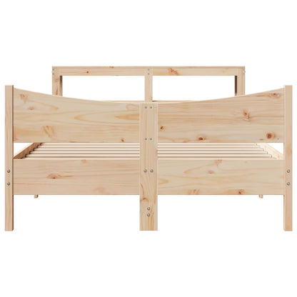 vidaXL Bed Frame with Headboard 120x190 cm Small Double Solid Wood Pine