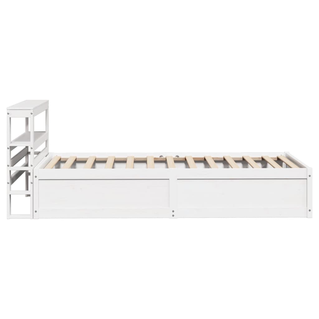 vidaXL Bed Frame with Headboard White 90x200 cm Solid Wood Pine