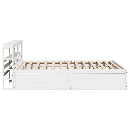 vidaXL Bed Frame with Headboard White 120x190 cm Small Double Solid Wood Pine