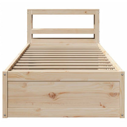 vidaXL Bed Frame with Headboard 90x190 cm Single Solid Wood Pine
