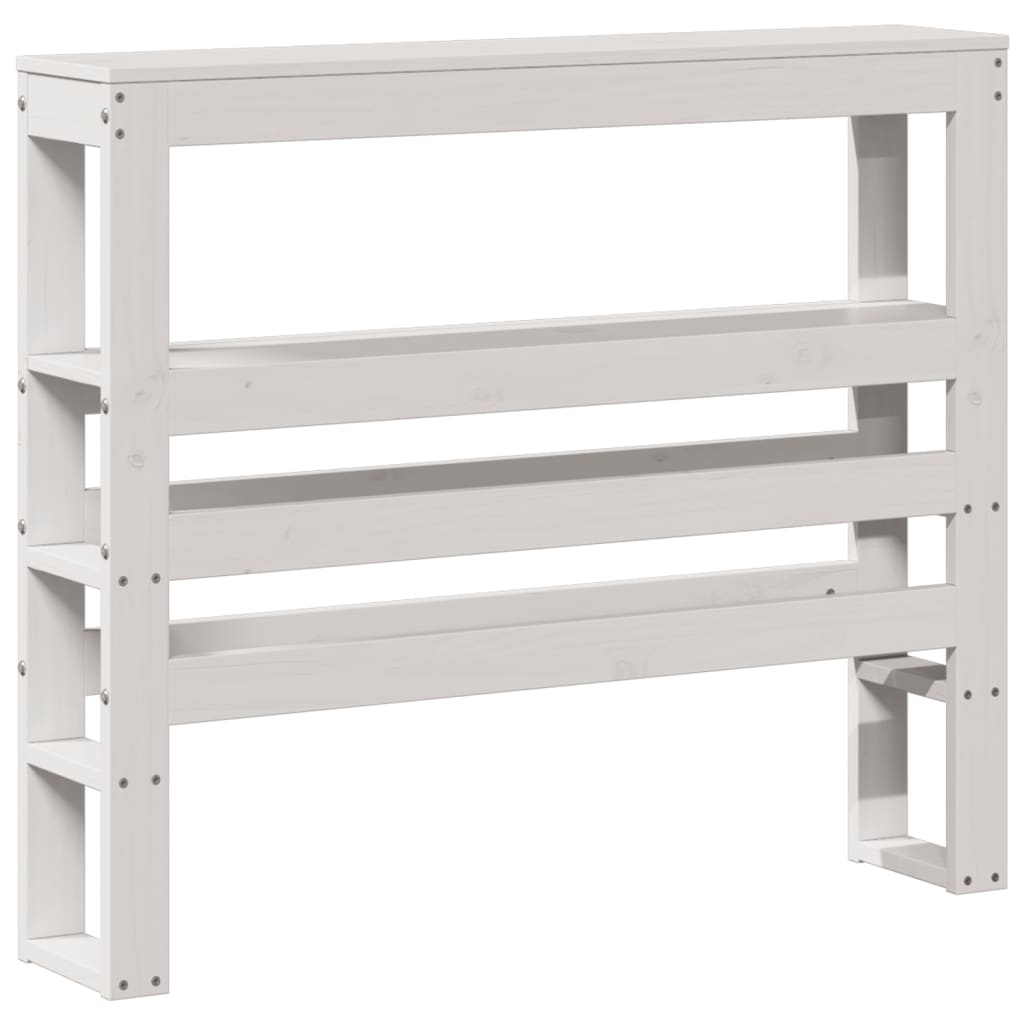 vidaXL Bed Frame with Headboard White 90x190 cm Single Solid Wood Pine