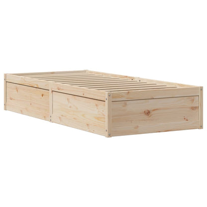 vidaXL Bed Frame with Headboard 75x190 cm Small Single Solid Wood Pine