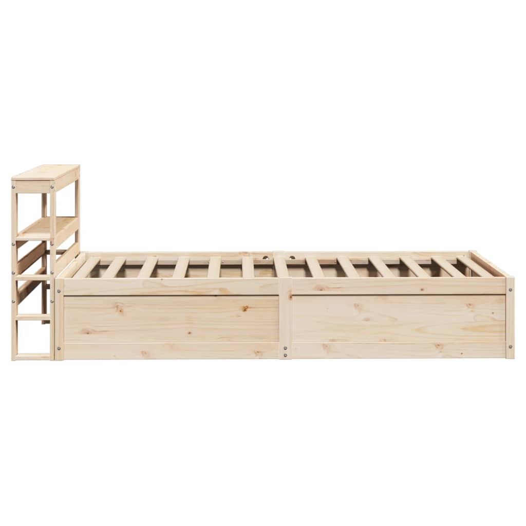 vidaXL Bed Frame with Headboard 75x190 cm Small Single Solid Wood Pine