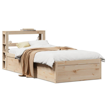 vidaXL Bed Frame with Headboard 75x190 cm Small Single Solid Wood Pine