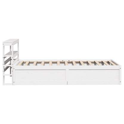 vidaXL Bed Frame with Headboard White 75x190 cm Small Single Solid Wood Pine