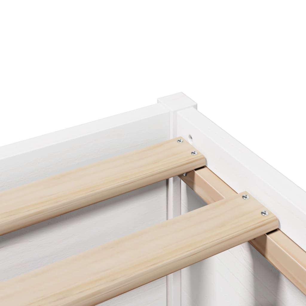 vidaXL Bed Frame with Headboard White 75x190 cm Small Single Solid Wood Pine