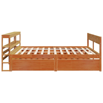 vidaXL Bed Frame without Mattress Wax Brown 180x200 cm Super King Size Solid Wood Pine