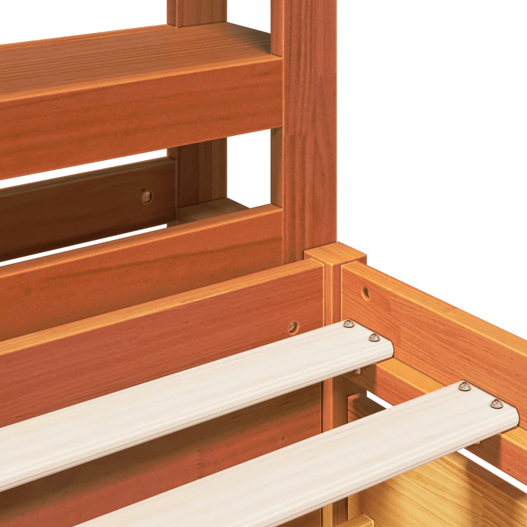 vidaXL Bed Frame without Mattress Wax Brown 100x200 cm Solid Wood Pine