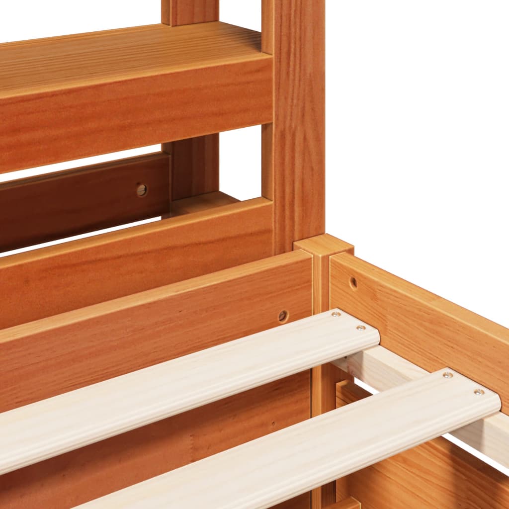 vidaXL Bed Frame without Mattress Wax Brown 120x190 cm Small Double Solid Wood Pine