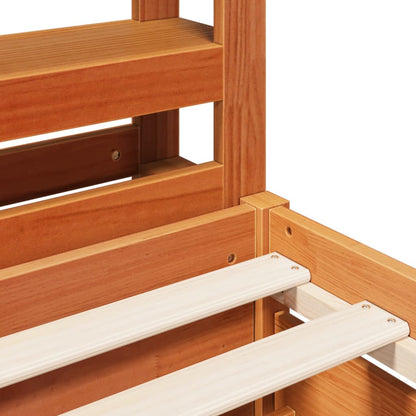 vidaXL Bed Frame without Mattress Wax Brown 120x190 cm Small Double Solid Wood Pine