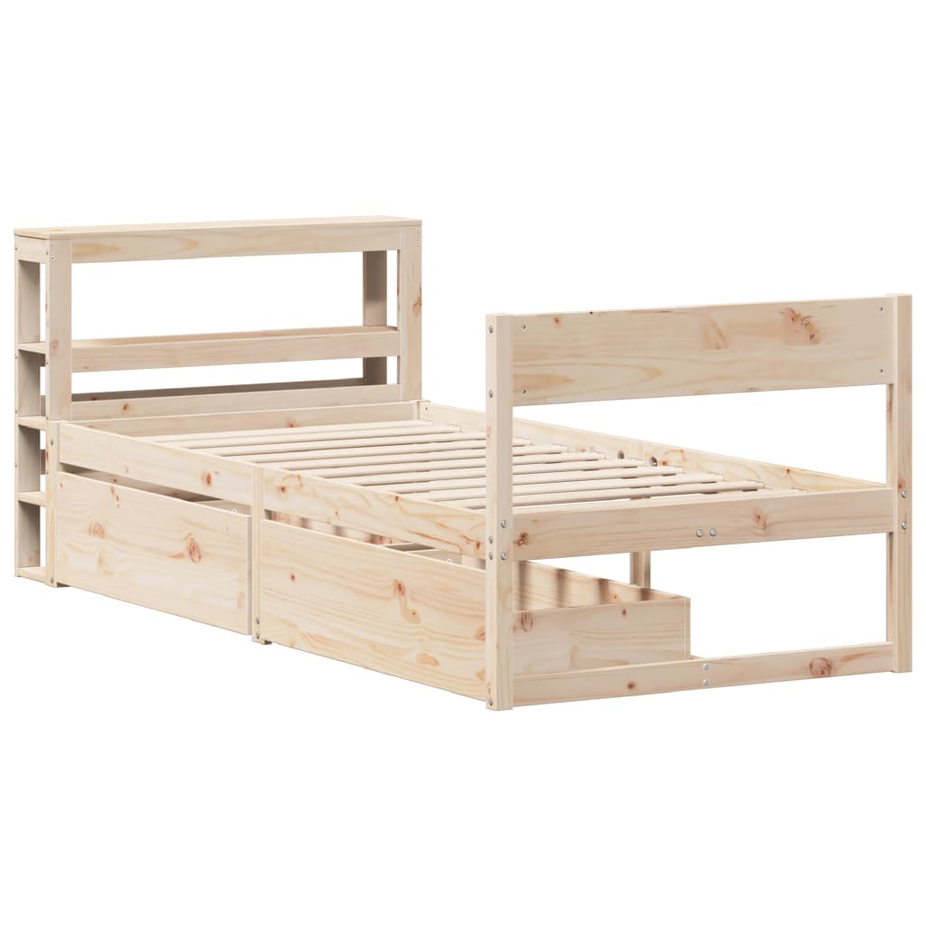 vidaXL Bed Frame without Mattress 90x190 cm Single Solid Wood Pine
