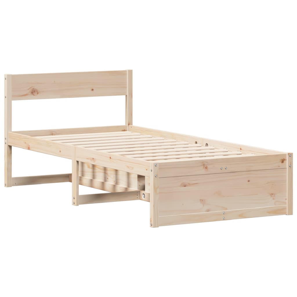 vidaXL Bed Frame without Mattress 90x190 cm Single Solid Wood Pine