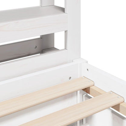 vidaXL Bed Frame without Mattress White 75x190 cm Small Single Solid Wood Pine